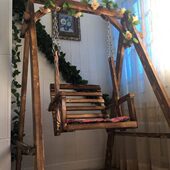 防腐实木加厚秋千公园庭院摇篮大人儿童摇椅阳台秋千户外庭院秋千