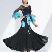 丹宝罗女华尔兹高端舞裙时髦大摆裙名牌国标舞比赛裙2024新款 舞裙