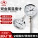 481指针抗震充油弹簧温度表 411 304不锈钢双金属温度计WSS 401
