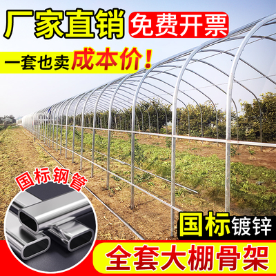 大棚钢管骨架全套定制养殖草莓种植暖棚镀锌椭圆管温室蔬菜保温棚