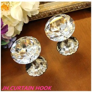 窗帘挂钩钩子金属直杆水晶窗帘布勾固V定墙钩绑带配 包邮 一对欧式