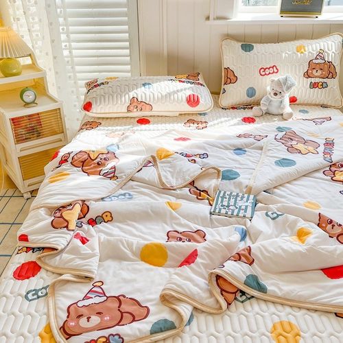 2025新款冰丝乳胶凉席四件套夏季加厚冰丝凉席三件套夏凉被可水洗