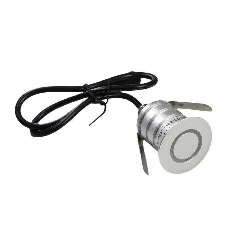 1W圆形地脚灯防水楼梯踏步灯12V24V嵌入式台阶埋地灯壁灯