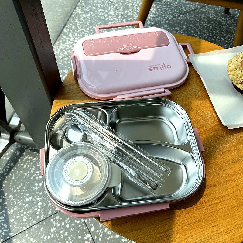 韩式304不锈钢保温饭盒上班族小学生分格隔便当盒四格带汤碗,餐饮具,饭盒/保温桶/保温提锅,淘宝优惠券,粉丝福利购,淘宝优惠卷