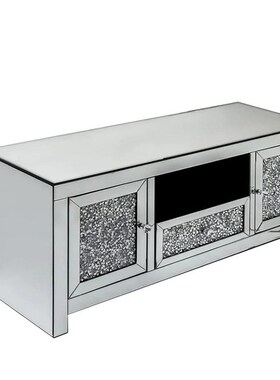 跨境镜面电视柜现代简约落地柜客厅酒店墙柜轻奢墙壁柜tv cabinet