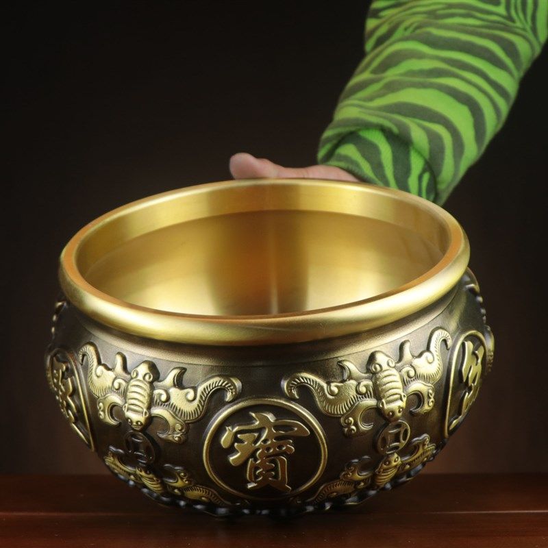杨铜记 铜聚宝盆铜盆家 五福八福聚宝盆摆件 铜聚宝盆,特色手工艺,其他特色工艺品,淘宝优惠券,粉丝福利购,淘宝优惠卷
