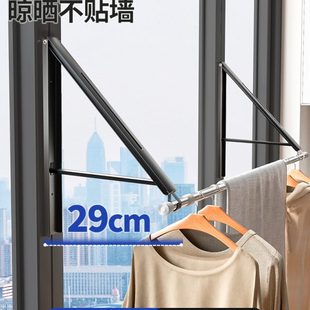 折叠免打孔室内晾晒绳窗户阳台伸缩飘窗晾衣架 隐形晾衣架杆壁挂式
