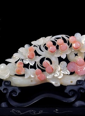 葫芦如意玉石工艺摆件中式家居玄关酒柜装K饰品轻奢办公室开业招