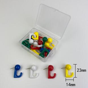 软木毛毡板挂钩图钉彩色大头钉定位J钉照片墙钉办公固定钉