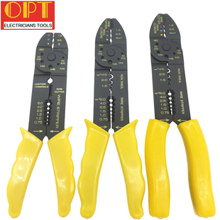 台湾OPT多功能剥线钳进口压线钳多用途电工剥压剪线钳KH 5023 507