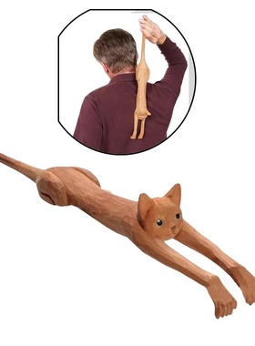 2022新品CAT-SHAPED BACK SCRATCHER 木制猫形背部抓挠棒