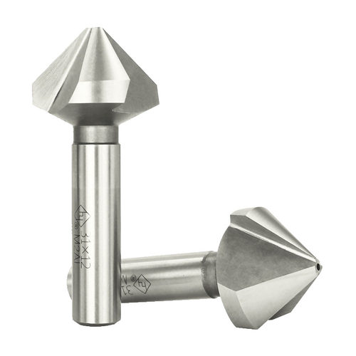 河冶超硬白钢倒角刀90度器沉孔钻头锪钻3三刃不锈钢扩孔钻单刃