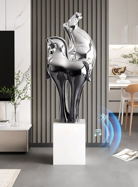 马到成功客e厅大型落地摆件电视柜旁雕塑酒店大堂装饰品乔迁新居