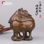 纯铜貔貅朝天吼仿古禅意香炉甪端踏蛇家居书房创意摆件檀香炉香道