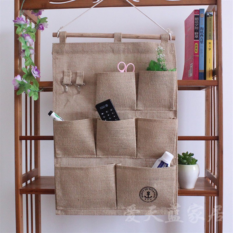 布艺挂兜收纳挂袋l壁挂墙挂式宿舍墙上储物袋门后悬挂整理袋置物