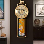 大气挂表轻奢创意时尚 饰壁钟欧式 石英钟 黄铜挂钟家用客厅装 新中式