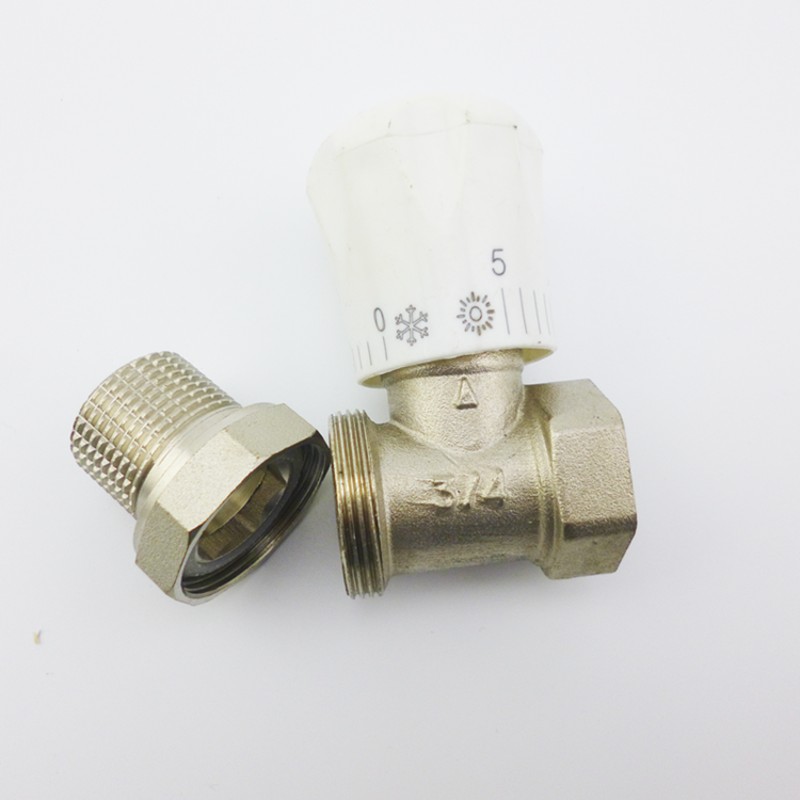 黄铜电镀直式角式手动暖气片散热器专用直型角型15 20 25温控阀门