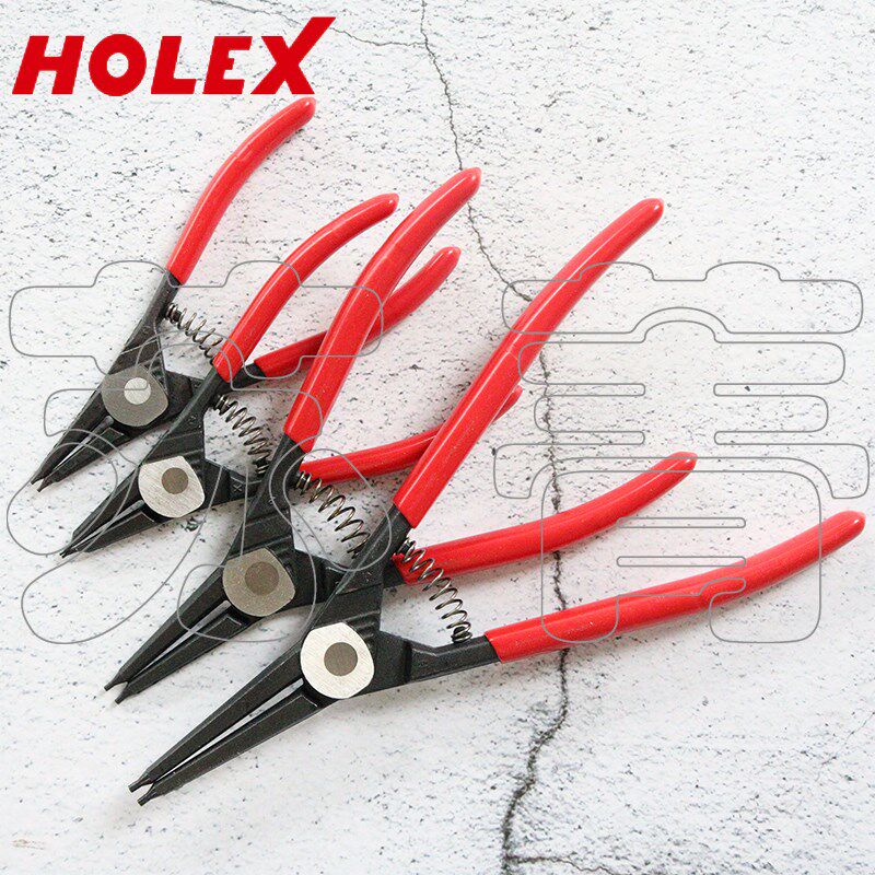 德国原装进口霍夫曼HOLEX 直头外卡簧钳套装 塑料覆层手柄  4件套
