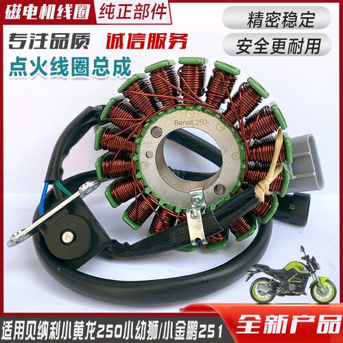 适用于贝纳利小黄龙BJ250-15/A/E小幼狮250 小金鹏磁电机线圈定子