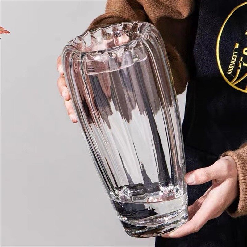 现代透明玻璃翻口花器插花花瓶摆件家居客厅电视柜简约餐桌装饰品,特色手工艺,其他特色工艺品,淘宝优惠券,粉丝福利购,淘宝优惠卷