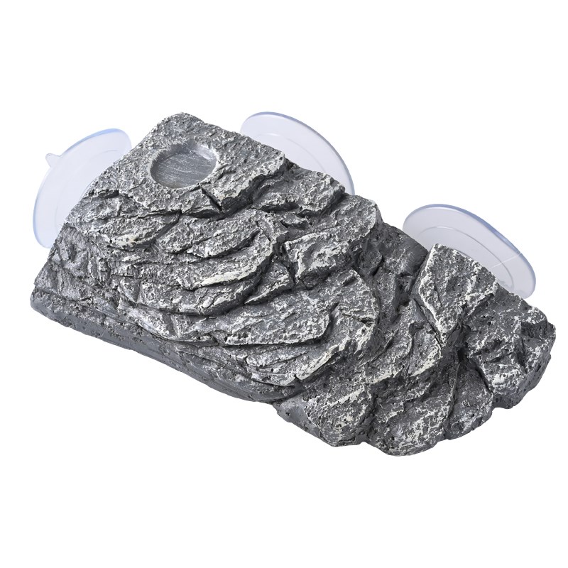 乌龟晒背台爬台鱼缸水族箱吸盘高水位休K息平台石头深水浮岛浮台