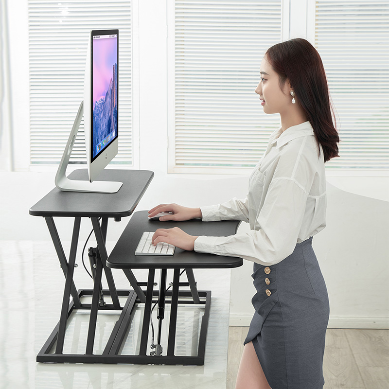 爱桌人站着工作桌上电脑升降架立式支架站立办公台式显示器可调节