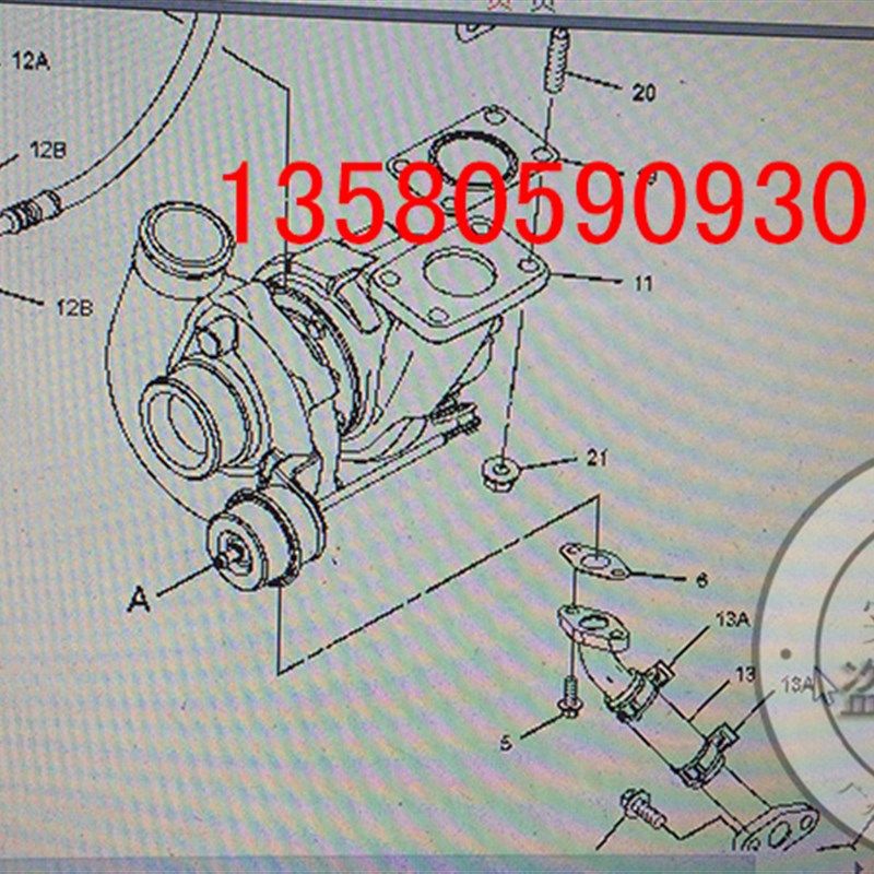 1104D-E44TA涡轮增压器帕金斯发动机启动机马达C4.4卡特3160477