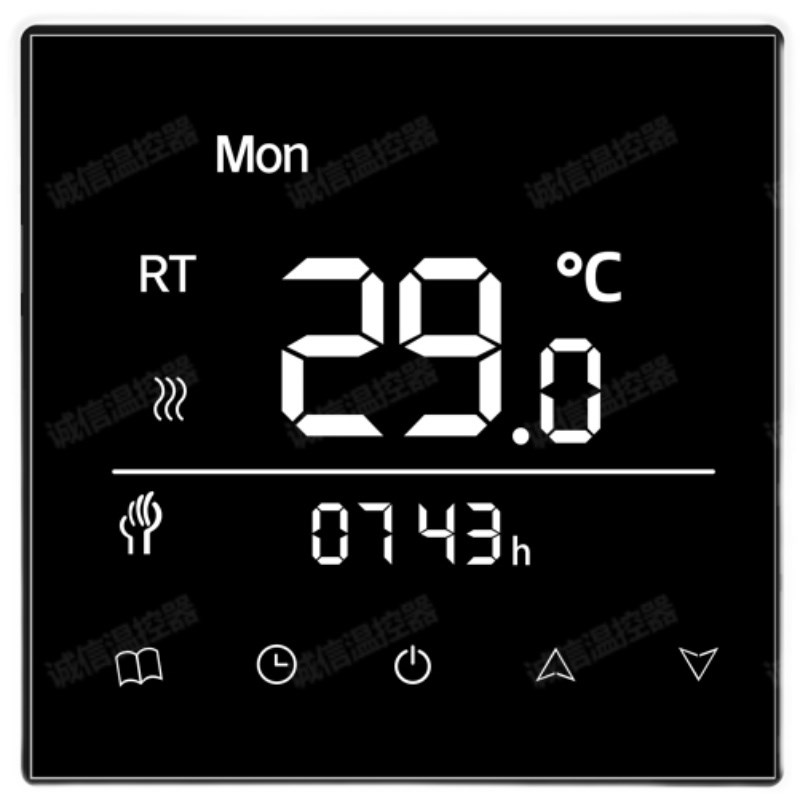 中央空调控制面板触摸风机盘管三速液晶控温开关水地暖智能温控器