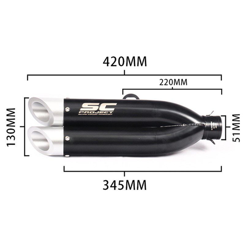 适用于摩托车地平线Z750/800小忍者Yzf-R3 R25改装街道双出口Sc排