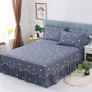 棉 花边床罩被套款 防滑床裙加带4四件套裙式 韩版 欧式 床卓床裙