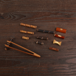 天然老竹鞭茶搁架茶搁置茶夹搁置茶枕笔搁笔架笔枕筷子架茶道零配