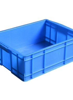 冰禹 BY-1189 蓝色加厚塑料周转箱 可带盖零件盒物流箱 600*480*3