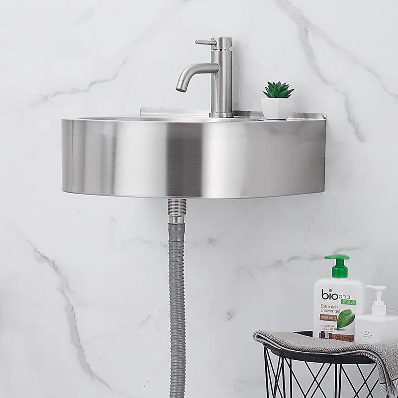 304不锈钢洗手盆挂墙式小户型卫生间洗脸盆家用阳台洗面盆台盆