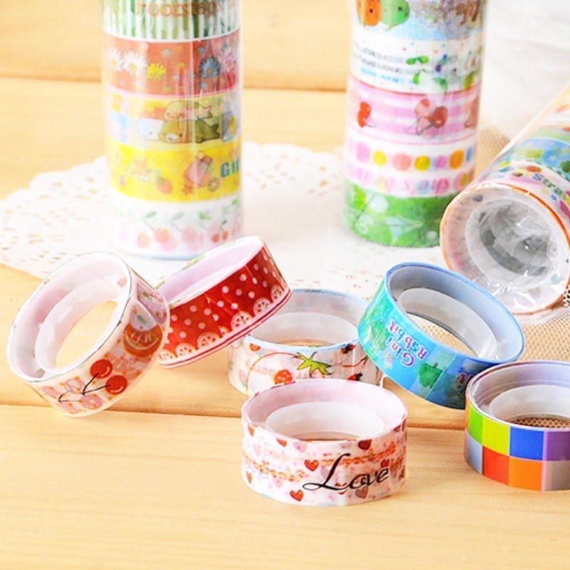 迷你手工DIY胶带韩版彩色y梦幻可爱卡通胶带/透明胶/卡通版