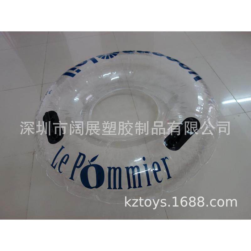现货加厚KZ01A水成划人气透明充游泳圈上带把手水圈