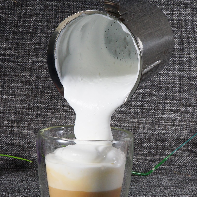 加厚304不锈钢双层咖啡牛奶x打泡器手动花式拉花打奶器双层奶泡器
