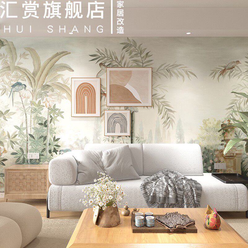 欧式壁纸自粘带胶墙纸加厚t高级感卧室入户玄关装饰画贴纸防水加