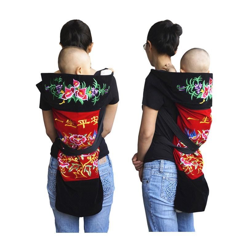 云南婴儿背带老式四川传统小孩裹背布多功能绣花背扇宝.宝外出背