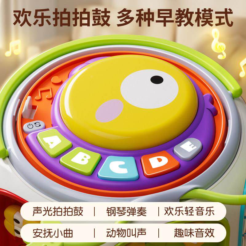 儿手拍鼓儿婴童个拍拍益智Y668-15六一礼物一岁-月宝玩宝具六面体