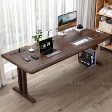全实木双人电竞桌书桌工腿办公桌电脑桌长条大板桌客厅卧室工作台