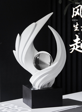 轻奢高级感风生水起办公室摆w件高端大气酒柜电视客厅展示柜装饰