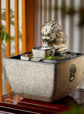 茶室装饰c办公室桌面招财日进斗金流水生财循环水高档开业礼物摆