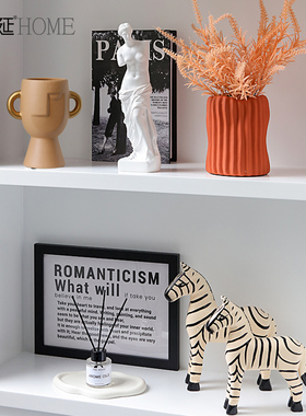 现代轻奢高级感莫兰迪创意摆件客厅卧室样板间P书房家居装饰品摆