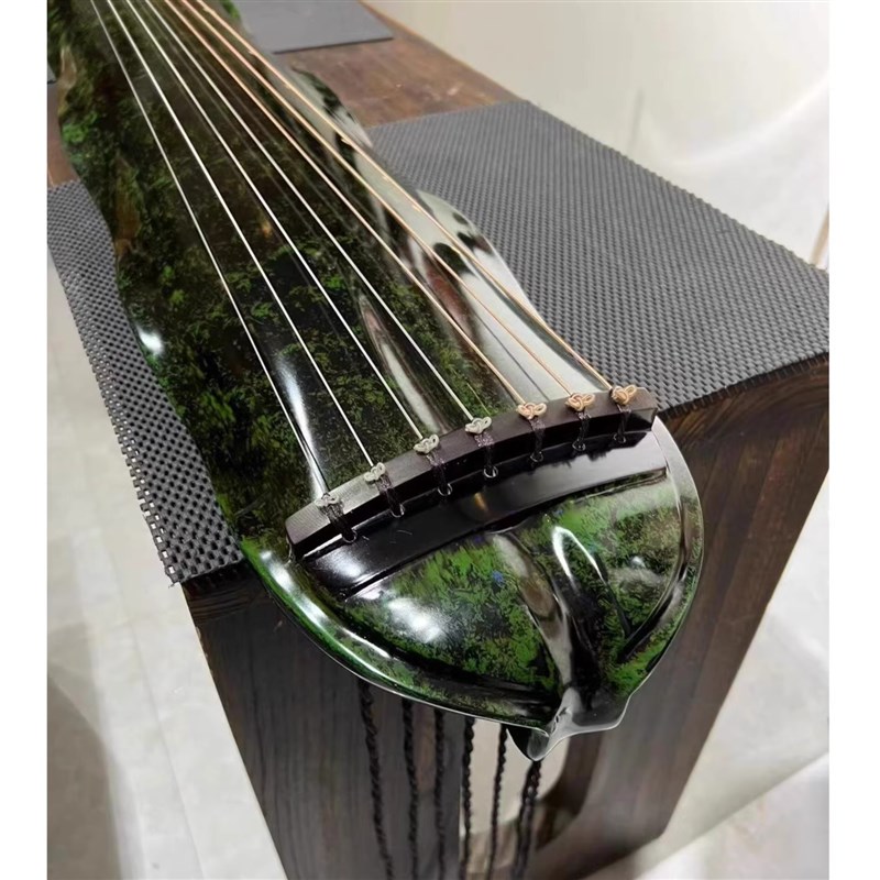 天中百年老杉木古琴鹿角霜绿色蕉叶纯手工入门演奏