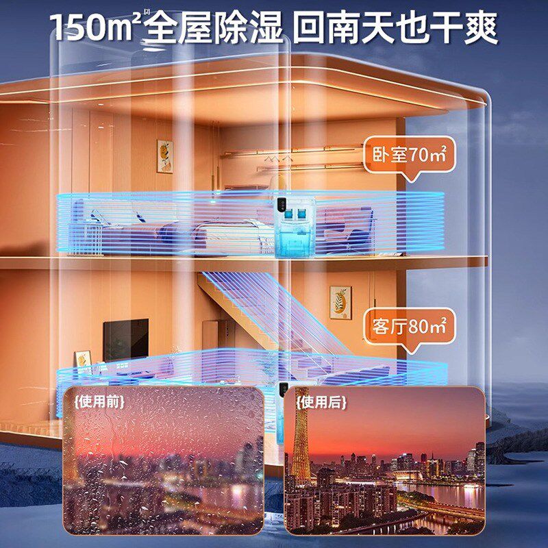 德国工艺L大水箱数显除湿机家用静音抽湿器空气吸湿除潮净化器