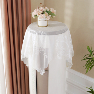 蕾丝布艺正方形防灰尘布遮盖巾圆柱形立柜空调罩套盖布 唯米58欧式