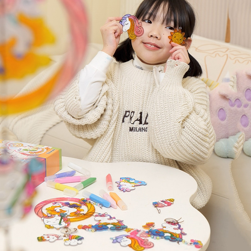 卡乐淘儿童免烤胶画di首饰水晶挂件公串珠吊饰女孩手工