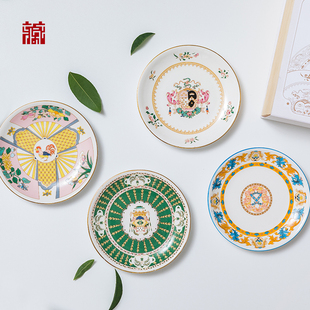 广东省博物馆外销瓷创意小瓷盘装饰盘子家居创意陶瓷摆饰 赠托架