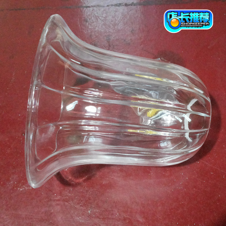 欧式灯具吊灯透明玻璃灯罩适合E27灯座带竖条纹玻璃灯罩DIY灯具配