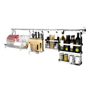 免打孔304不锈钢可折叠沥水碗架锅盖架墙壁挂式刀板架调料架筷筒